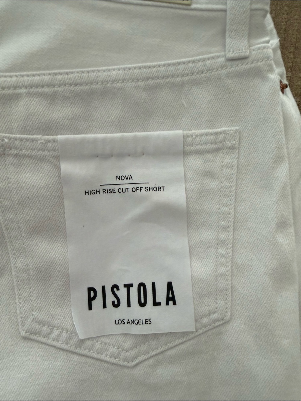 pistola White Distressed High-Rise Denim Shorts - Picture 2 of 3